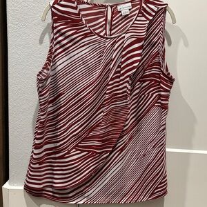 Red and White Striped Sleeveless Top